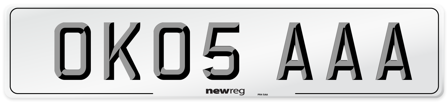 OK05 AAA Number Plate from New Reg